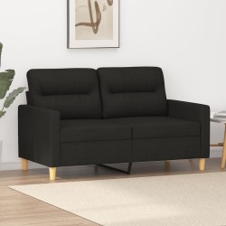 Kétszemélyes fekete szövetkanapé 120 cm