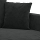 Fekete bársony kanapéfotel 60 cm