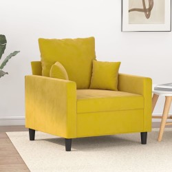 Sárga bársony kanapéfotel 60 cm