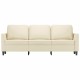 3 személyes krémszínű műbőr kanapé 180 cm