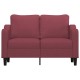 Kétszemélyes bordó szövet kanapé 120 cm