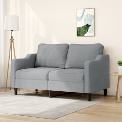 Kétszemélyes világosszürke szövetkanapé 140 cm