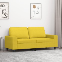 2 személyes világossárga szövet kanapé 140 cm