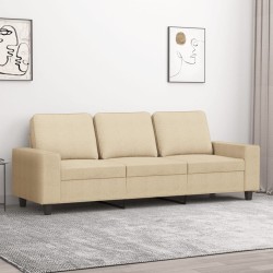3 személyes krémszínű szövet kanapé 180 cm
