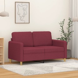 Kétszemélyes bordó szövet kanapé 120 cm