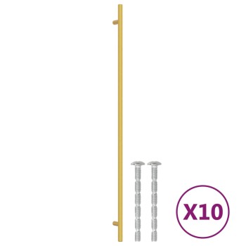 10 db aranyszínű rozsdamentes acél szekrényfogantyú 480 mm