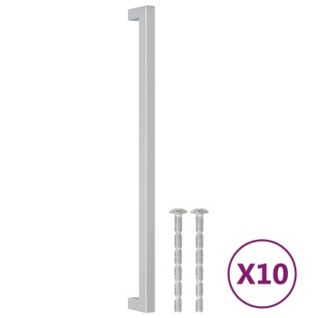 10 db ezüst rozsdamentes acél szekrényfogantyú 320 mm