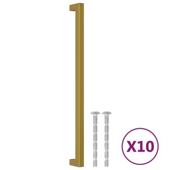 10 db aranyszínű rozsdamentes acél szekrényfogantyú 320 mm