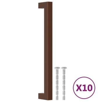 10 db bronz rozsdamentes acél szekrényfogantyú 192 mm