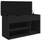 Fekete szerelt fa cipőtároló pad 82 x 32 x 45,5 cm