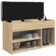 Sonoma tölgy színű szerelt fa cipőtároló pad 82 x 32 x 45,5 cm