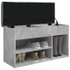 Betonszürke szerelt fa cipőtároló pad 82 x 32 x 45,5 cm