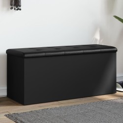 Fekete szerelt fa tárolópad 102 x 42 x 45 cm