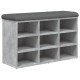 Betonszürke szerelt fa cipőtároló pad 82 x 32 x 50 cm Betonszürke szerelt fa cipőtároló pad 82 x 32 x 50 cm