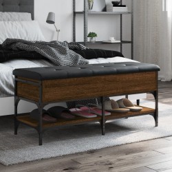 Barna tölgy színű szerelt fa cipőpolc 102 x 42 x 45 cm