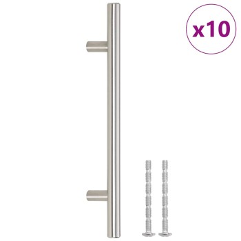 10 db ezüst rozsdamentes acél szekrényfogantyú 160 mm