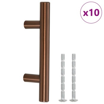 10 db bronz rozsdamentes acél szekrényfogantyú 64 mm
