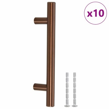 10 db bronz rozsdamentes acél szekrényfogantyú 96 mm