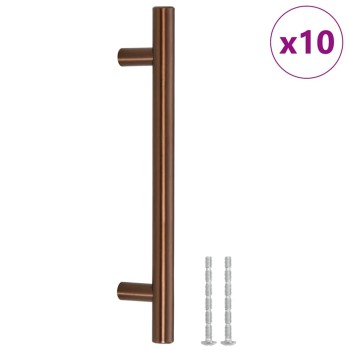 10 db bronz rozsdamentes acél szekrényfogantyú 128 mm