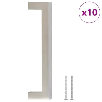 10 db ezüst rozsdamentes acél szekrényfogantyú 128 mm