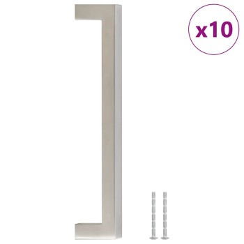 10 db ezüst rozsdamentes acél szekrényfogantyú 160 mm
