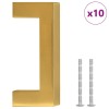 10 db aranyszínű rozsdamentes acél szekrényfogantyú 64 mm