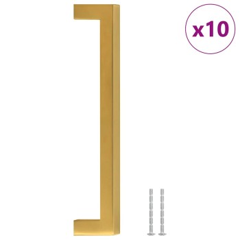 10 db aranyszínű rozsdamentes acél szekrényfogantyú 160 mm