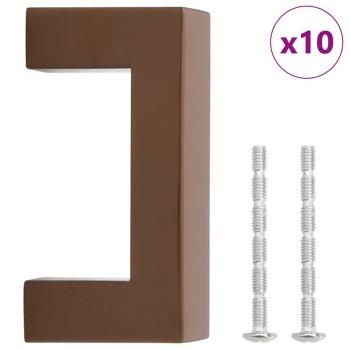 10 db bronz rozsdamentes acél szekrényfogantyú 64 mm