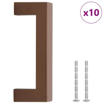 10 db bronz rozsdamentes acél szekrényfogantyú 96 mm