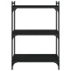 3 szintes fekete szerelt fa könyvespolc 60x30x86 cm
