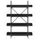 4-szintes fekete szerelt fa könyvespolc 100 x 33 x 145,5 cm