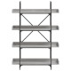4-szintes szürke sonoma szerelt fa könyvespolc 100x33x145,5 cm
