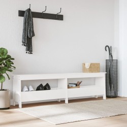 Fehér tömör fenyőfa előszoba pad 160x28x45 cm