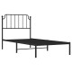 Fekete fém ágykeret fejtámlával 90 x 200 cm Fekete fém ágykeret fejtámlával 90 x 200 cm