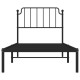 Fekete fém ágykeret fejtámlával 90 x 200 cm Fekete fém ágykeret fejtámlával 90 x 200 cm