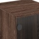 2 db barna tölgy színű éjjeliszekrény üvegajtókkal 35x37x42 cm