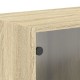 2 db sonoma tölgy színű faliszekrény üvegajtókkal 68,5x37x35 cm