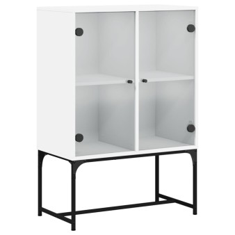 Fehér kisszekrény üvegajtókkal 69x37x100 cm