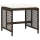4 db barna polyrattan kerti szék párnával 41 x 41 x 36 cm