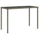 Szürke polyrattan üveglapos kerti asztal 115x54x74 cm