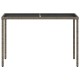 Szürke polyrattan üveglapos kerti asztal 115x54x74 cm