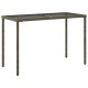 Szürke polyrattan üveglapos kerti asztal 115x54x74 cm