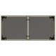 Szürke polyrattan üveglapos kerti asztal 115x54x74 cm