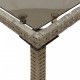 Szürke polyrattan üveglapos kerti asztal 115x54x74 cm