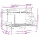 Tömör fenyőfa emeletes ágy 90x200/140x200 cm Tömör fenyőfa emeletes ágy 90x200/140x200 cm