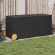 Fekete polyrattan kerti tárolóláda kerekekkel 283 l