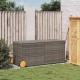 Szürke polyrattan kerti tárolóláda kerekekkel 283 l