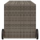 Szürke polyrattan kerti tárolóláda kerekekkel 283 l