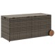 Szürke polyrattan kerti tárolóláda kerekekkel 283 l