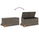 Szürke polyrattan kerti tárolóláda kerekekkel 283 l
